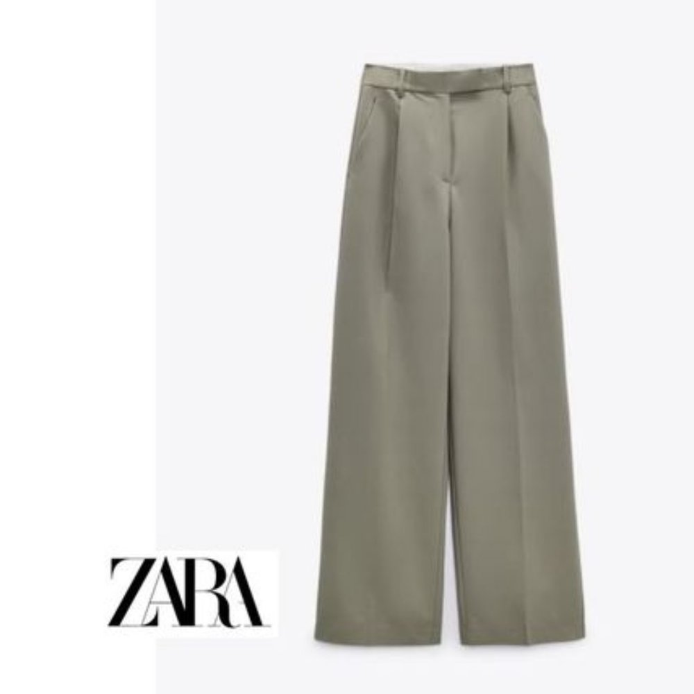 Zara Khaki Wide Leg Pants size XS NWT